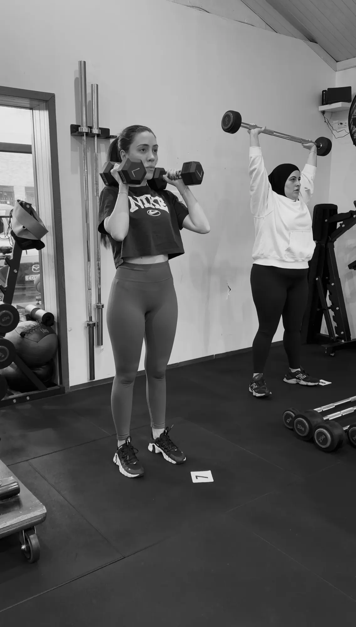 LNPT members train with weights in the Condell Park studio.